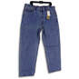 NWT Mens Blue Denim Medium Wash Pockets Relaxed Fit Tapered Jeans Sz 40/30 image number 1