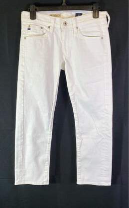 AG Adriano Goldschmied Womens White Light Wash Low Rise Denim Skinny Jeans Sz 26