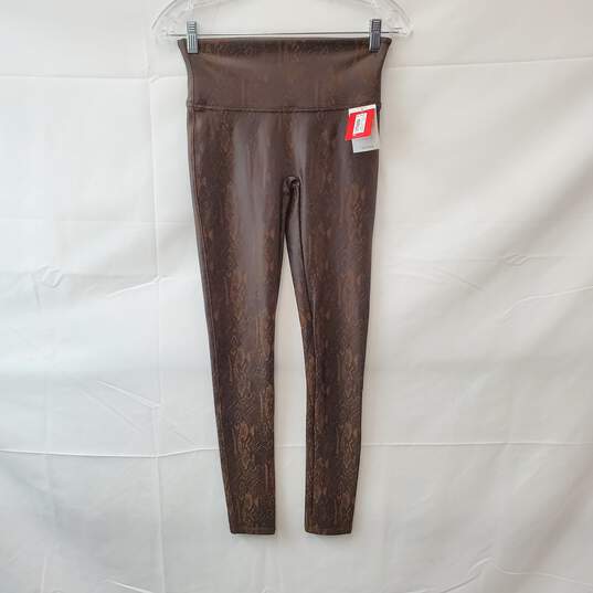 Spanx Faux Leather Snakeskin Leggings Size M/M image number 1