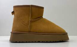 UGG Brown Suede Shearling Style Platform Boots Women's Size 11
