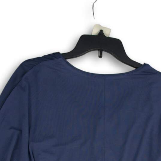 NWT White House Black Market Womens Blue Long Sleeve V-Neck Blouse Top Size M image number 4