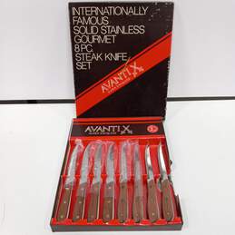 Vintage Avantix Solid Stainless Gourmet 8pc Steak Knife Set