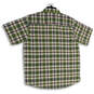 NWT Mens Green Plaid Spread Collar Short Sleeve Button-Up Shirt Size 2X image number 3