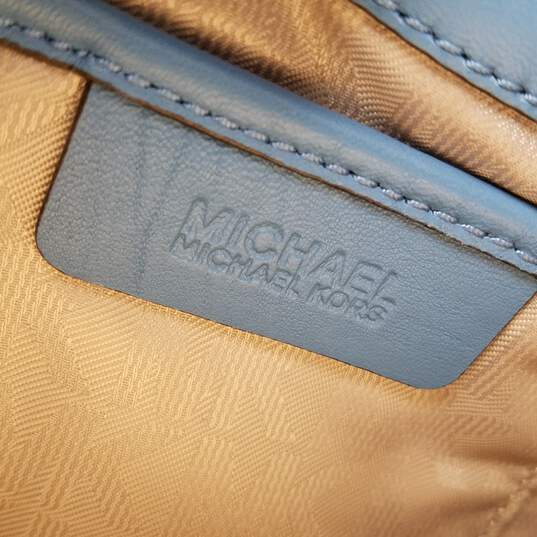 Michael Kors Blue Quilted Leather Small Shoulder Satchel Bag image number 3