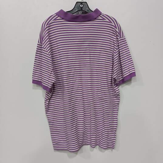 Men's Polo by Ralph Lauren Purple Striped Polo Shirt Sz XL image number 2
