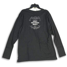NWT Womens Black Heather Tie Neck Long Sleeve Pullover T-Shirt Size 2X alternative image