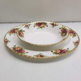 Vintage Royal Albert 1962 Old Country Roses Oval Platter and Bowl England Bone China