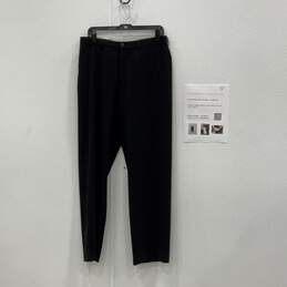 Giorgio Armani Mens Black Flat Front Slash Pocket Dress Pants Size 38 W/COA