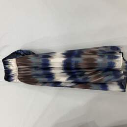 NWT Womens Organza Blue White Tie Dye Strapless Maxi Dress Size 4 alternative image