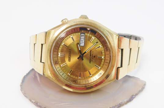 Vintage Seiko Bell-Matic 17 Jewels Gold Tone Day Date Men's Watch 104.0g image number 1