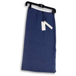 NWT Womens Blue Elastic Waist Pull On Straight & Pencil Skirt Size Small