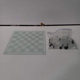 Glass Clear & Frosted Chessboard & Pieces Bundle