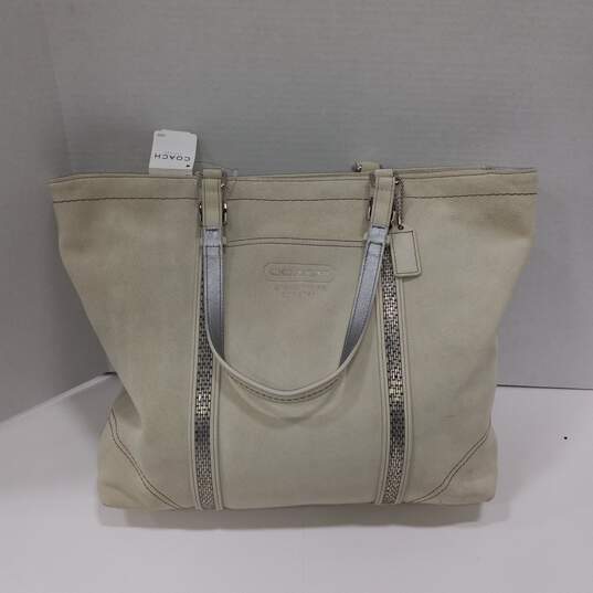 Authentic COACH Suede Leather Tote Bag NWT image number 2