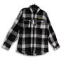 NWT Mens Black Gray Checked Long Sleeve Collared Button-Up Shirt Size M image number 1