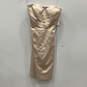 NWT Womens Champagne Gold Strapless Pleated Back Zip Mini Dress Size 10 image number 1