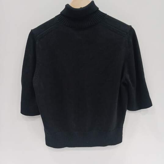 Lafayette 148 New York Women's Black Cropped Turtleneck Sweater Size XL NWT image number 2