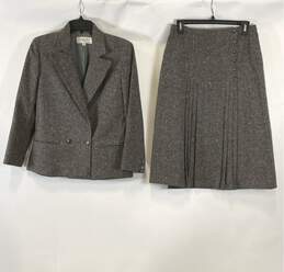 Christian Dior Gray Skirt Suit - Size 6
