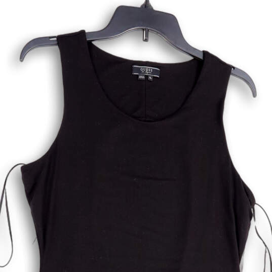 Womens Black Sleeveless Round Neck Back Cut-Out Short Bodycon Dress Size XL image number 3