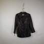 Womens Collared Long Sleeve Button Front Leather Jacket Size Medium image number 1