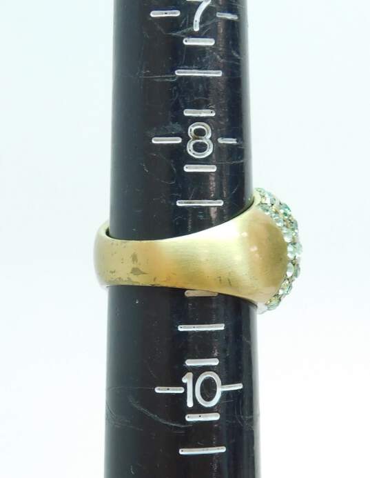 Heidi Daus Gold Tone Green Swarovski Crystal Dome Ring 15.5g image number 8