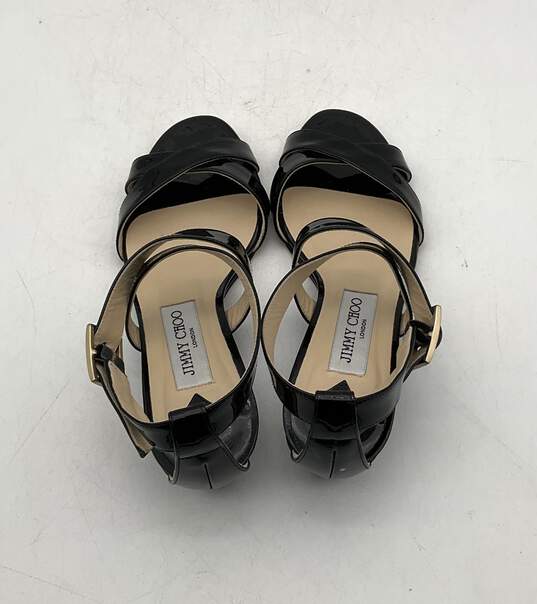 Jimmy Choo Women's Black Patent Leather Size 36.5 Wedges image number 5