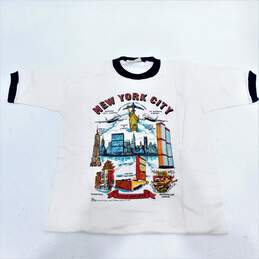 VTG New York City of Wonders Souvenir Youth T-Shirt Manhattan Post Card Pub Co.