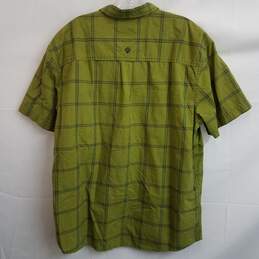 Prana avocado green short sleeve plaid button up shirt men's XL alternative image