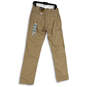 NWT Mens Beige Flat Front Relaxed Fit Straight Leg Chino Pants Size 30X34 image number 2