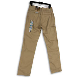 NWT Mens Beige Flat Front Relaxed Fit Straight Leg Chino Pants Size 30X34 alternative image