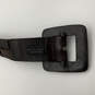 Mens Brown Black Leather Textured Buckle Adjustable Fashion Belt Size 95 image number 3