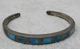 Turquoise Inlay Sterling Silver Bracelet.