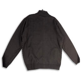 NWT Mens Black Mock Neck Tight Knit Welt Pocket Full-Zip Sweater Size XXL alternative image