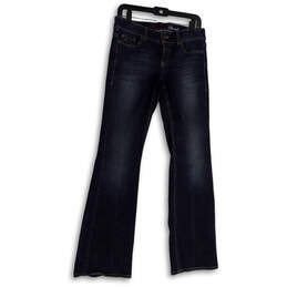 Womens Blue Denim Medium Wash Pockets Stretch Bootcut Leg Jeans Size 4R