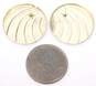 14K Yellow Gold Curved Ridges Circle Post Earrings 1.3g image number 5
