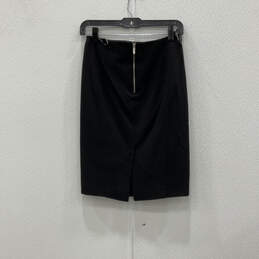 Womens Black Gray Elastic Waist Back Zip Straight & Pencil Skirt Size 4 alternative image