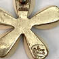 Designer Joan Rivers Gold-Tone Beige Floral Crystal Fashion Stud Earrings image number 3