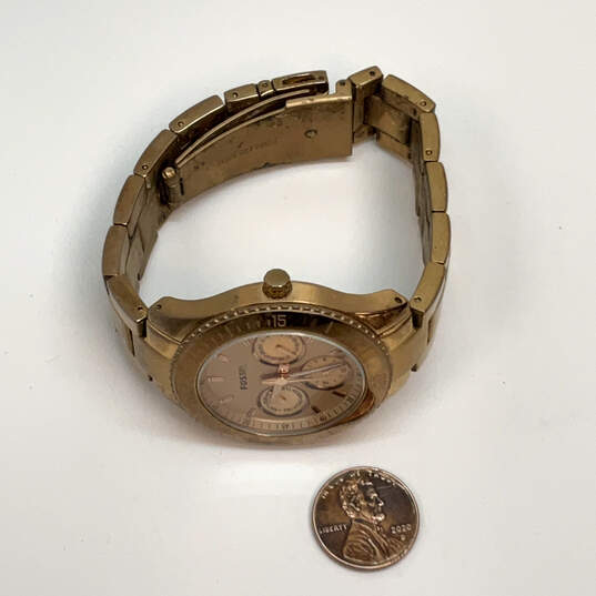 Designer Fossil Stella ES-2859 Gold-Tone Stainless Steel Analog Wristwatch image number 2