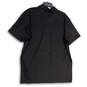 Mens Black Short Sleeve Spread Collar Classic Fit Polo Shirt Size XL image number 4