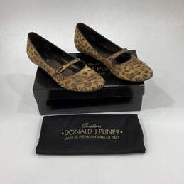 NIB Donald J Pliner Womens Henna Brown Leopard Print Mary Jane Flats Size 10 alternative image
