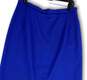 Womens Blue Flat Front Back Zip Knee Length Straight & Pencil Skirt Size 14 image number 3
