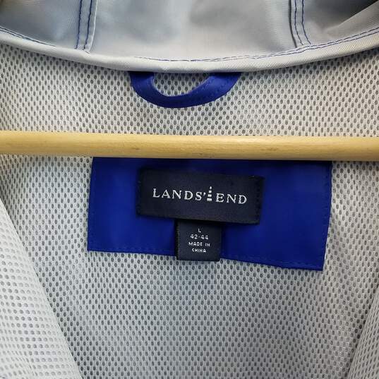 Lands' End Men's Blue Polyester Windbreaker Size L image number 4