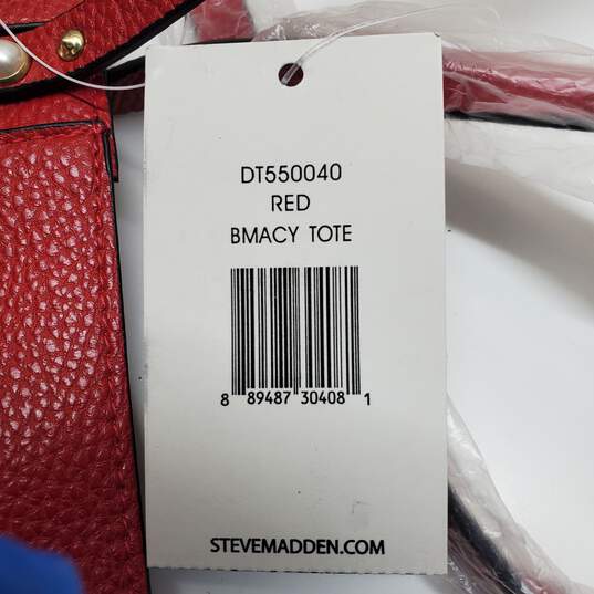 Steve Madden Red Leather Tote Bag image number 4