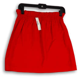 NWT Womens Red Elastic Waist Flat Front Stretch Pull-On Mini Skirt Size 6