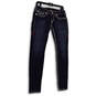Womens Blue Dark Wash Denim Stretch Low Waist Skinny Leg Jeans Size 28 image number 1