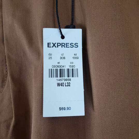 Express Men's Brown Chino Pants SZ 40 X 32 NWT image number 6