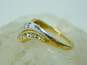 10K Two Tone Gold 0.19 CTTW Diamond Love Ring 3.2g image number 2