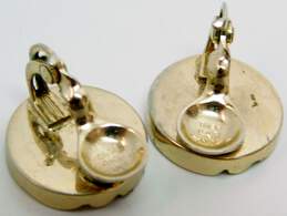 Vintage Coro Pat Pending Gold Tone Ridged Clip-On Earrings 15.6g alternative image