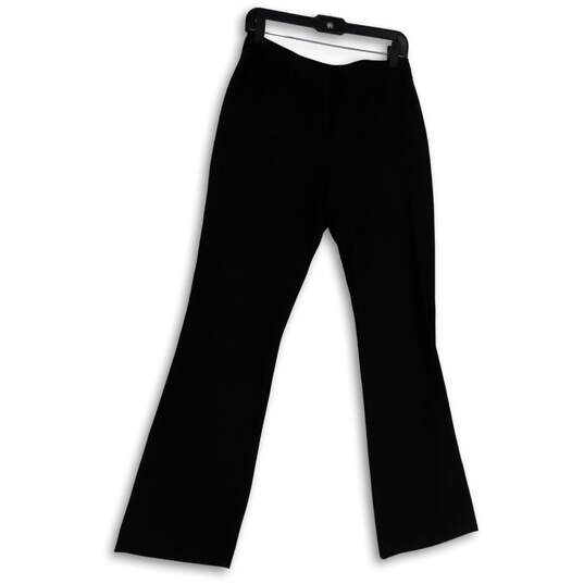 Womens Black Flat Front Regular Fit Wide Leg Comfort Ankle Pants Size 4 image number 1