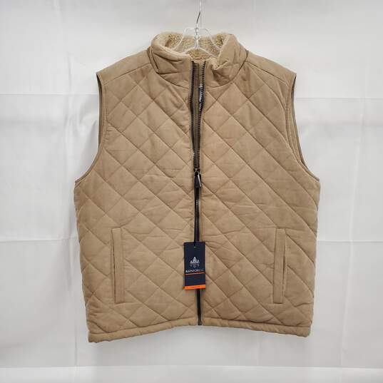 NWT Rainforest WM's Hazelnut Polyester Blend Beige Puffer Vest Size M image number 1