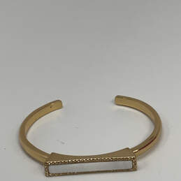 Designer Kate Spade Gold-Tone Rectangle Rhinestone Shell Cuff Bracelet alternative image